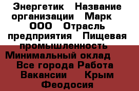 Энергетик › Название организации ­ Марк 4, ООО › Отрасль предприятия ­ Пищевая промышленность › Минимальный оклад ­ 1 - Все города Работа » Вакансии   . Крым,Феодосия